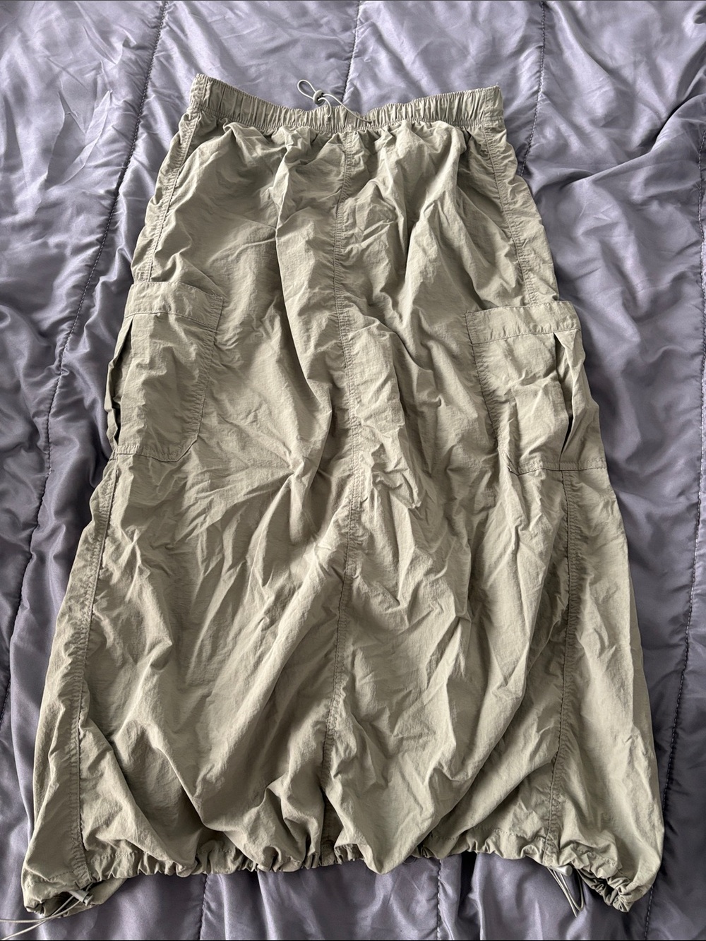 Love Tree Olive/Tan Maxi Cargo Skirt